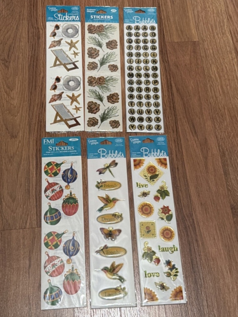 Scrapbook Stickers Lot Of 6